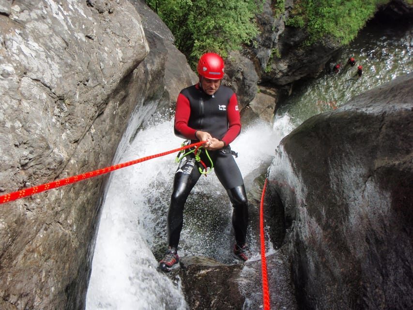 Oetztal: Canyoning "ClearWater" - The highlight duo: high abseiling and the signature slide up to 4 meters