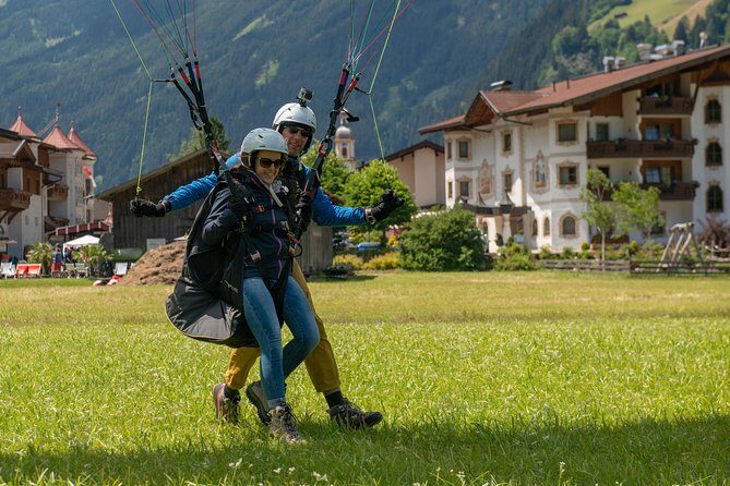 Tandem Paragliding Tirol, Austria - Flying over Stubai Valley, the Stubai Glacier, and Innsbruck