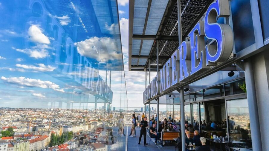 Vienna: Haus des Meeres Entry Ticket - The rooftop terrace and the 11th-floor restaurant stop