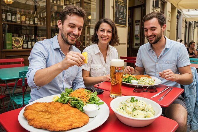 Vienna Market Private Gourmet Tour: Local Tastes and Drinks - Naschmarkt tastings: sausage, cured meats, cheese, and schnitzel energy